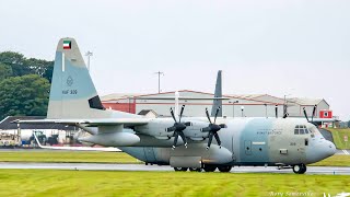 Rare Takeoffs at Prestwick Airport - UK Government KC2 Voyager, Kuwait Air Force KC130J Hercules!