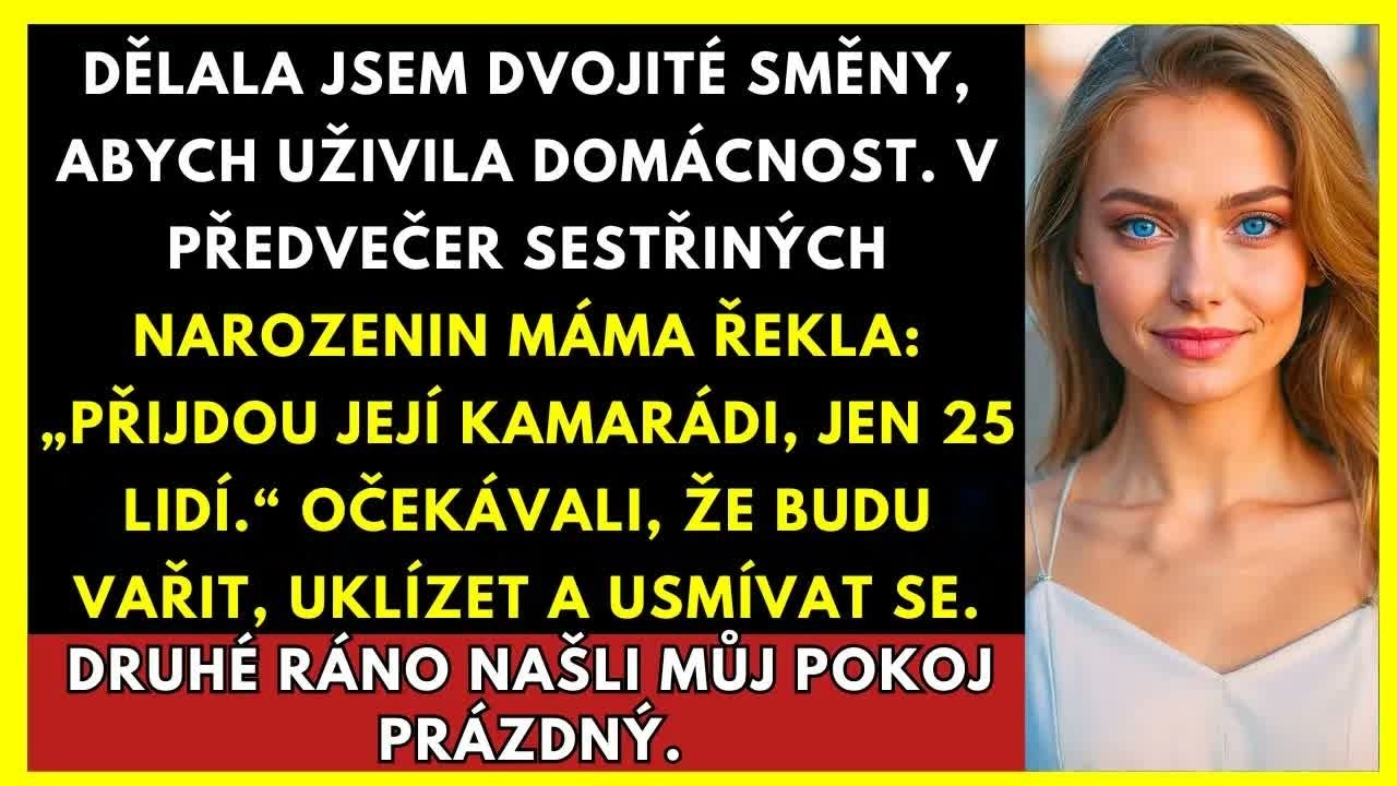 Vrátila jsem se z dvanáctihodinové směny a našla rodinu, jak se směje u kuchyňského stolu. Máma se na mě usmála a řekla: „Belo, příští týden sem přijde pětadvacet Jessičiných přátel. Budeš muset...