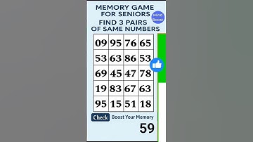 Simple Memory Boost for Seniors: Match the Numbers Game #braintraining