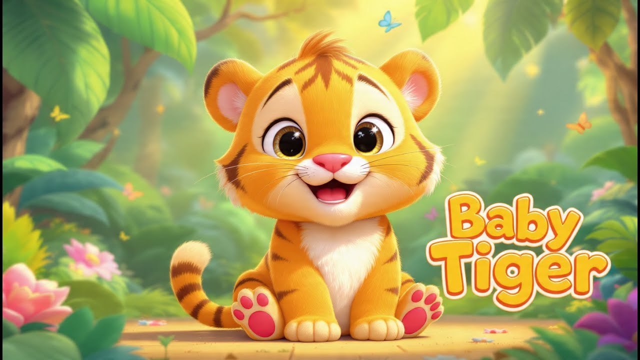 A Day in the Life of a Baby Tiger | Adorable Animal Cartoon Video