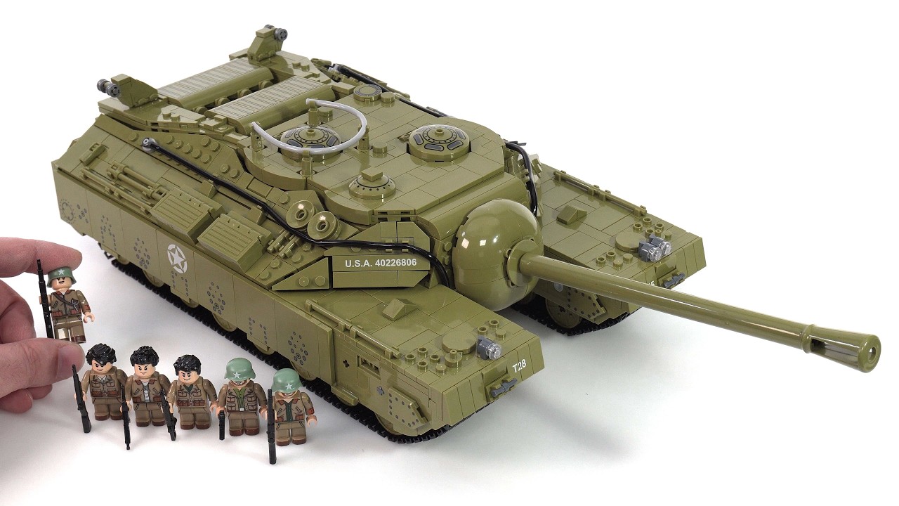 Panlos T28 / T95 Super Heavy Tank review! Brick-built monster packed w/ prints 