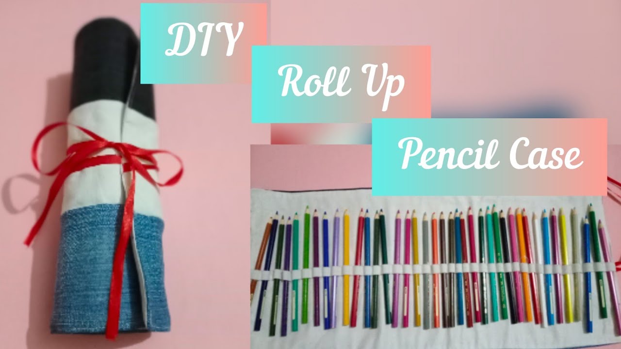 DIY Roll Up Pencil Case with Old Jeans How to make Pencils Roll up