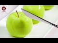 原以为是个苹果，一刀下去，才发现是个王者 Granny Smith Mousse Cake by Cédric Grolet【青苹果慕斯】