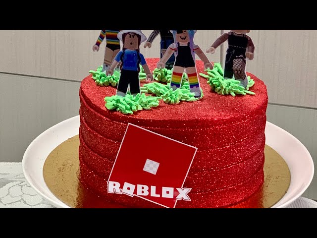 Bolo retangular do tema Roblox 