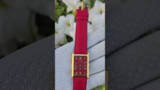 💐 SALE POST 💐Elegant Seiko Quartz Tank – Red Dial Roman Numerals  more details WhatsApp9307804644 me