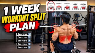 🔸1 Week Workout Split Program Build Muscle & Recover Smarter🔥 #weeklyworkout #workoutsplit #gymtips