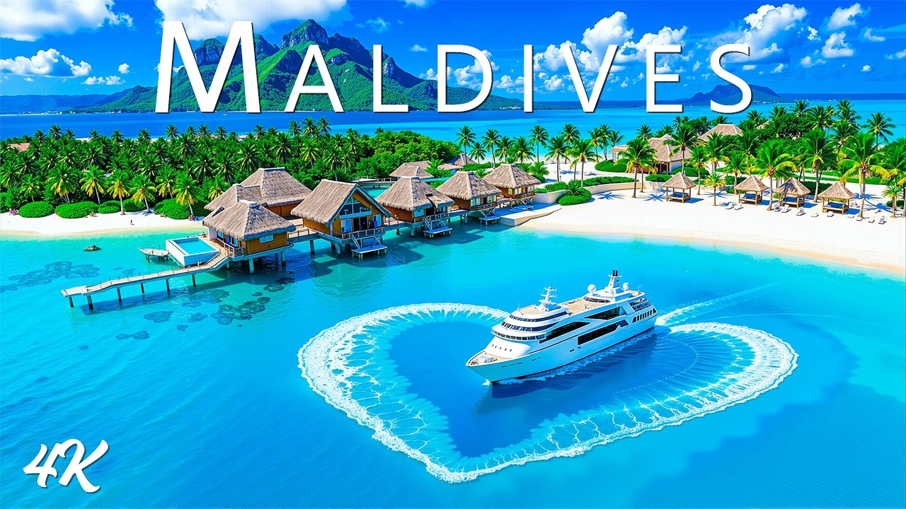 [4K] Maldives 🇲🇻 Crystal Blue Lagoons & Island Resorts | Ocean Paradise