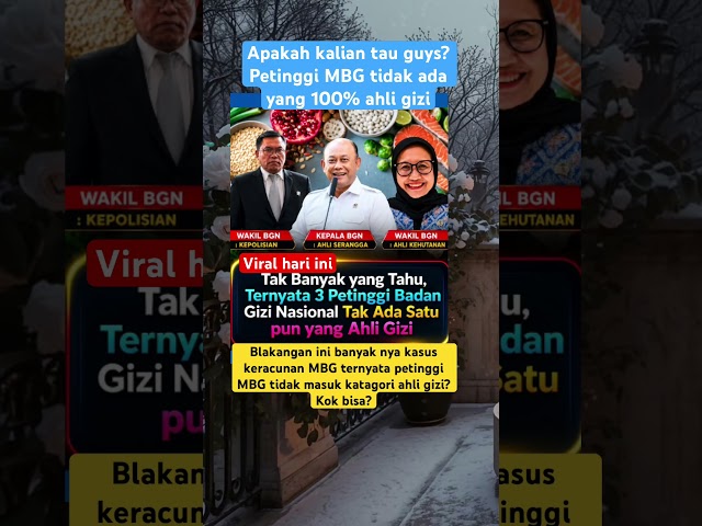 Tak Banyak Yang Tau! Petinggi MBG latarblakangnya tidak ahli gizi? #short #fyp #vidioviral