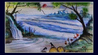 nature drawing painting watercolor simple landscape paint paintingvalley