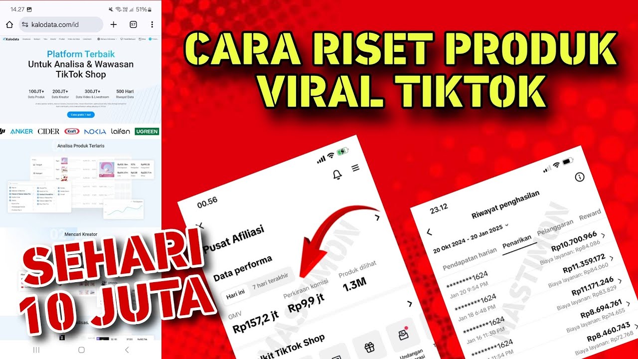 Cara Riset Produk Viral Affiliate Tiktok pakai situs Kalodata