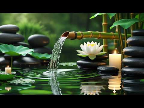 Bamboo Water Fountain + Relaxing Music Sleep🌿Nature Sounds & Healing Piano Music, Stress Relief #32
