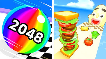 Ball Run 2048 vs Sandwich Runner: Satisfying Level Challenge, Gameplay Walkthrough - 8255