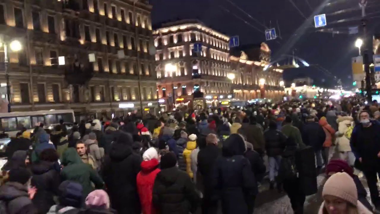 Шествие на Невском проспекте в Санкт-Петербурге - 23.01.2021 - YouTube