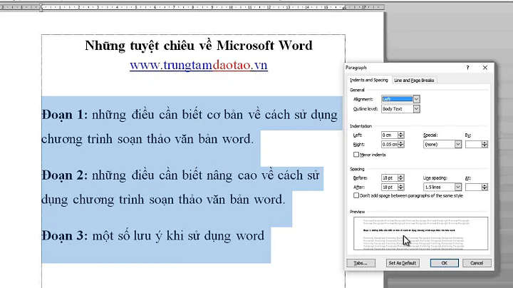 Cách giãn dòng và giãn đoạn tự động trong word