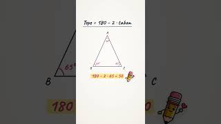 Taban 65° ise Tepe Kaç? | TYT Geometri #Shorts