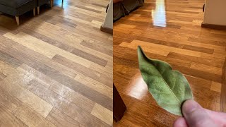 Just 1 plant leaf and the floor is shiny without chemicals!