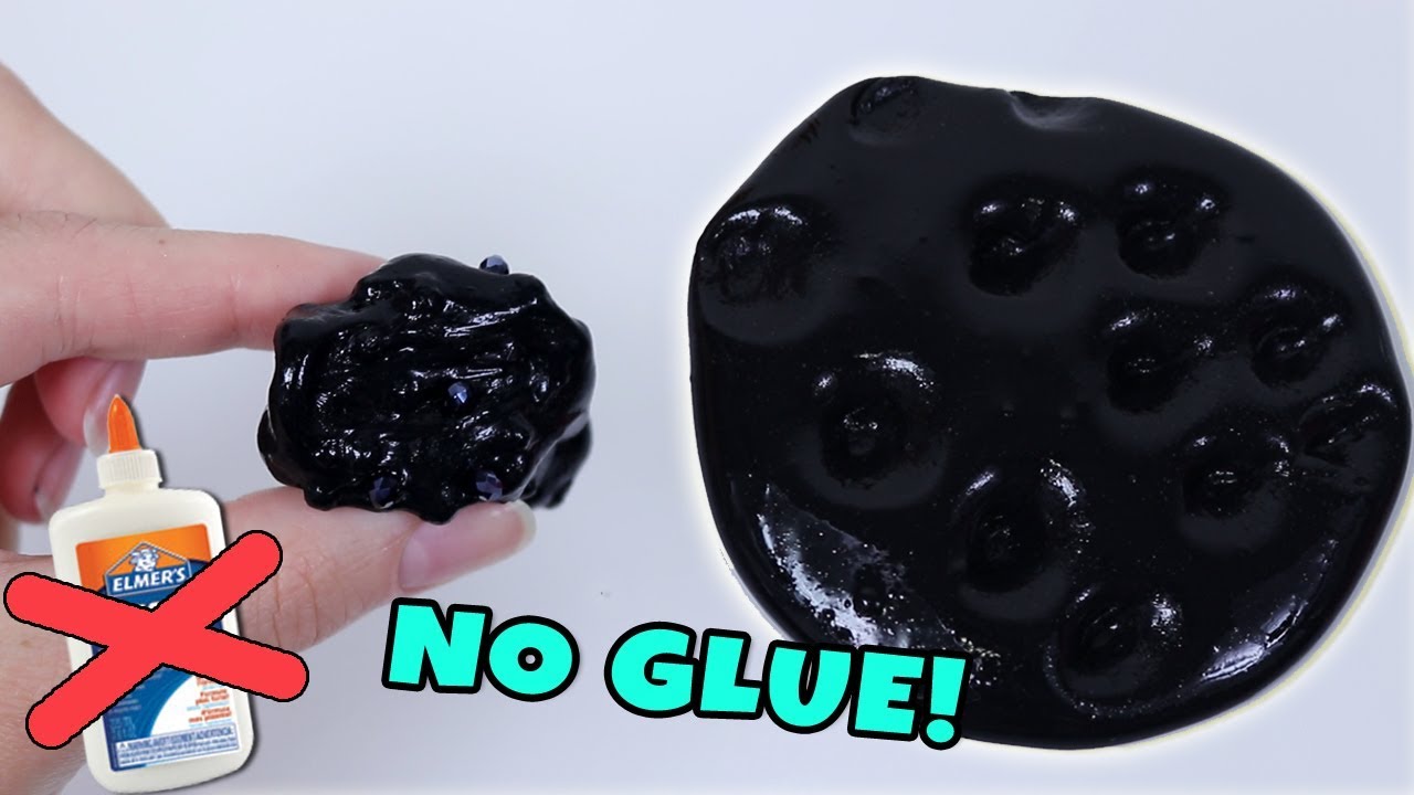 How To Make Black Slime! NO GLUE! + Mini Crunchy Black Slime Tutorial