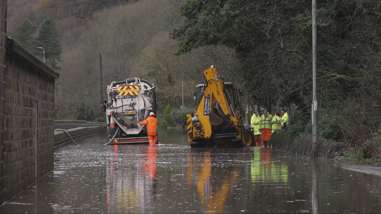 The clean up is underway after Storm Bert hits - YouTube