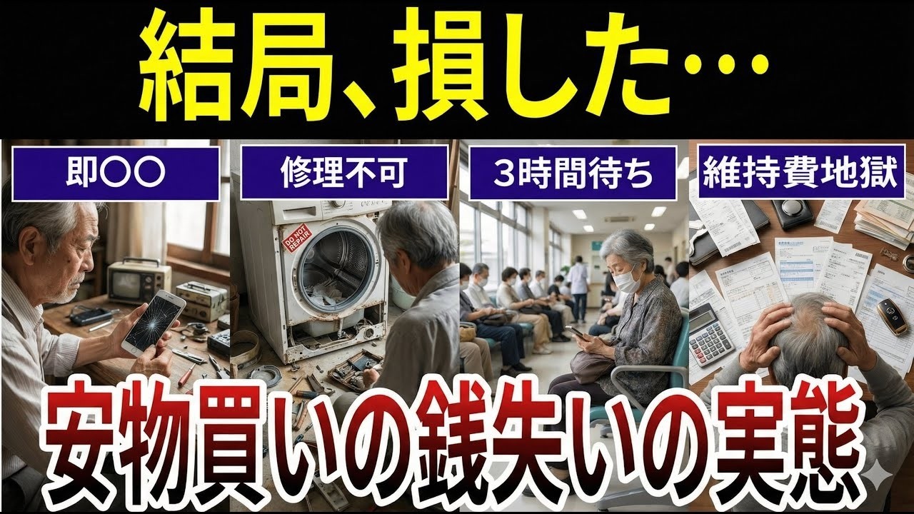 【シニアの後悔】安いもので大損こいた失敗談！口コミ20選紹介します