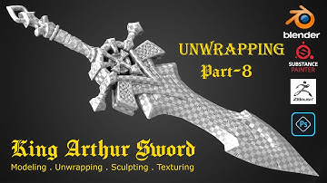 Game Ready Sword Modeling And Texturing | Part 08 | Blender | Substance Painter | Zbrush