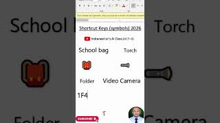 Shortcut keys | Symbols | School bag | Video Camera |Folder | Torch #explore #education #viral