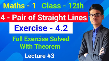 Exercise - 4.2 | All Concepts and full exercise in one video | 4 - Pair of Straight lines |Maths - 1
