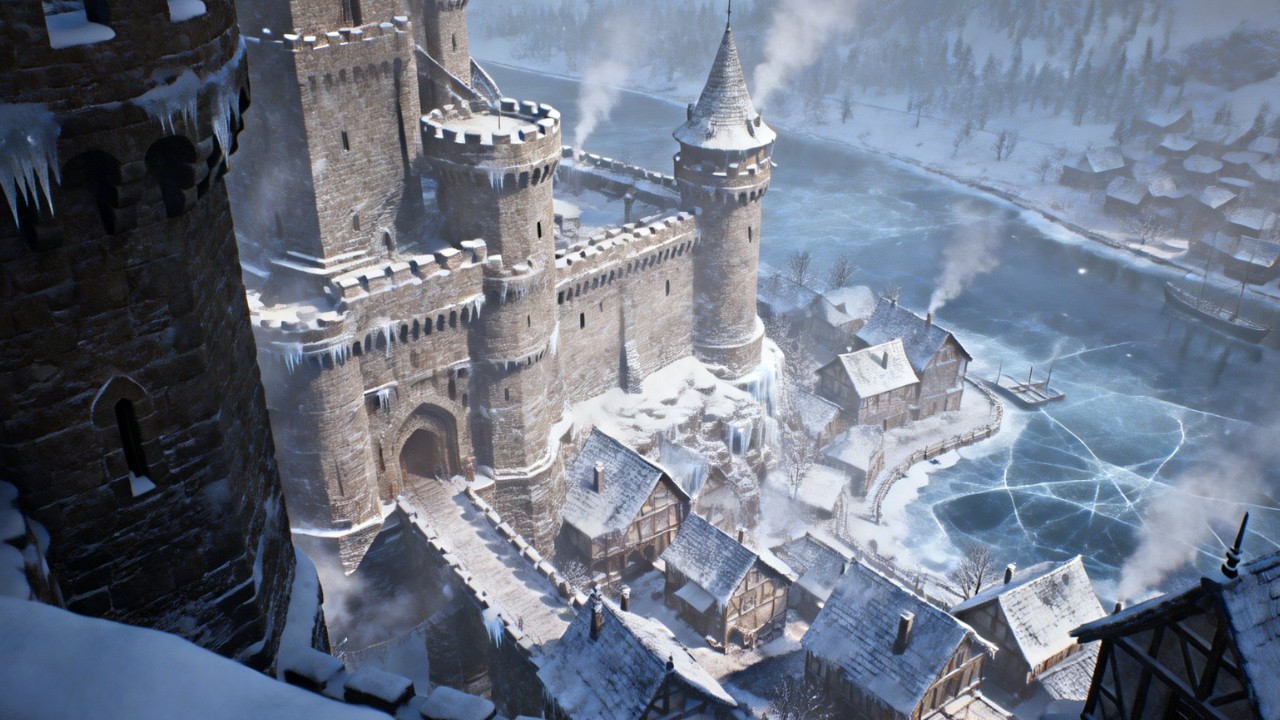 Medieval Winter Ambience 🏔️ Relaxing Celtic Music & Blizzard Sounds