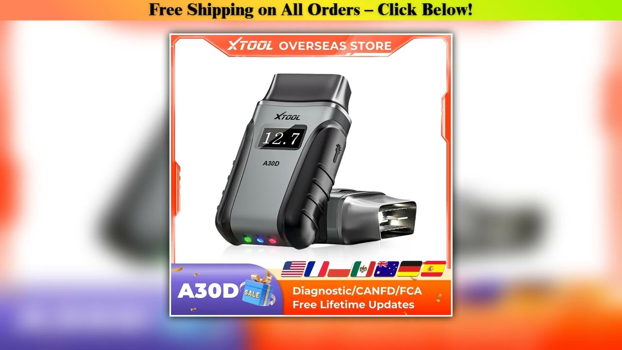 XTOOL Anyscan A30D OBD2 Scanner Wireless Bidirectional Car Code Reader with Lifetime Updates & 19