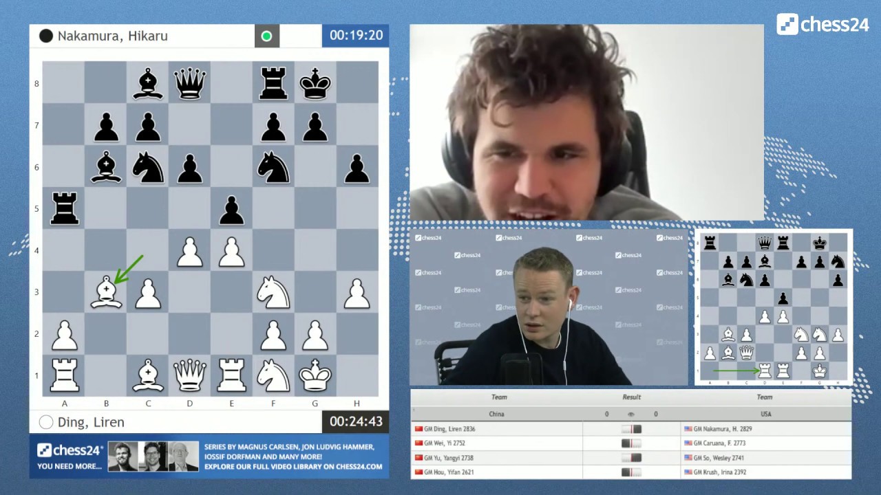 You absolute horrible person! Peter Svidler plays Magnus Carlsen during a  Nations Cup break 