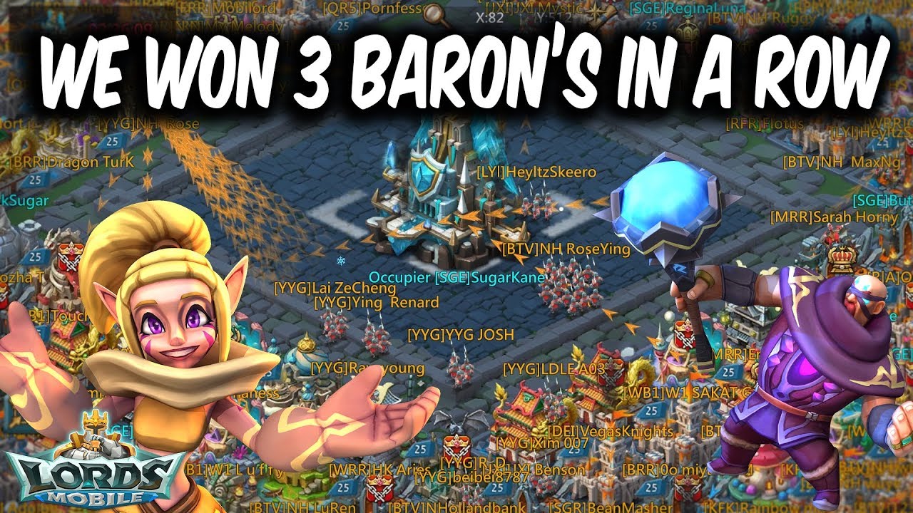 We Won 3RD Baron In A Row SugarKane - Lords Mobile - YouTube