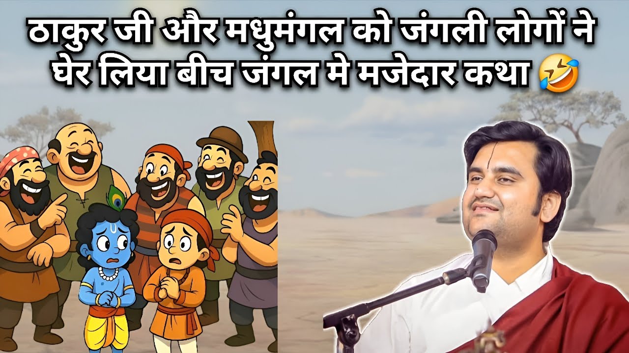 ठाकुर जी और मधुमंगल को जंगली लोगों ने घेर लिया बीच जंगल मे मजेदार कथा | Indresh Ji Maharaj 