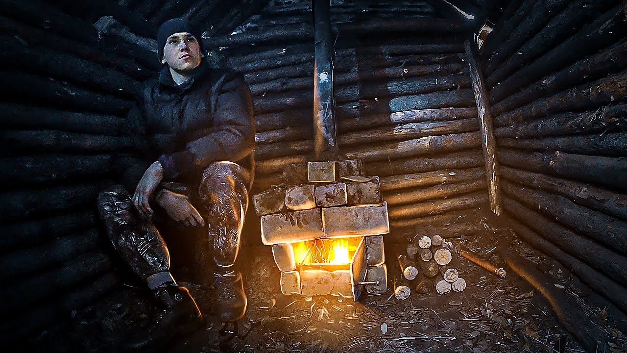 СДЕЛАЛ ПЕЧЬ В ЗЕМЛЯНКЕ | ЗАТОПИЛ ПЕЧКУ | К ЗИМЕ ПОЛНОСТЬЮ ГОТОВ! - YouTube