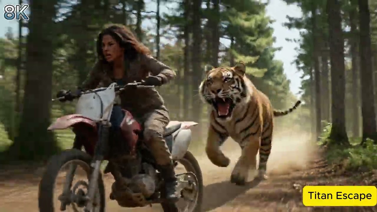 RACE TO DEATH: Dirt Bike Girl vs. Giant Tiger 🏍️🐅