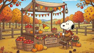 Cozy Fall Day with Snoopy 🍁 Apple Orchard, Warm Cider & Soft Jazz Music screenshot 5