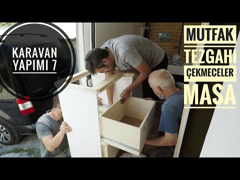 KARAVAN YAPIMI 7 - MUTFAK TEZGAHI - ÇEKMECELER - MASA