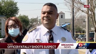 New Orleans police on fatal shooting of homicide suspect