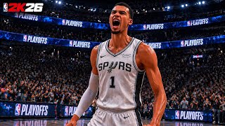Victor Wembanyama DOMINATES In 1st Ever Playoff Game 🛸👽| NBA 2K26 Playoffs Mode | Blazers vs. Spurs