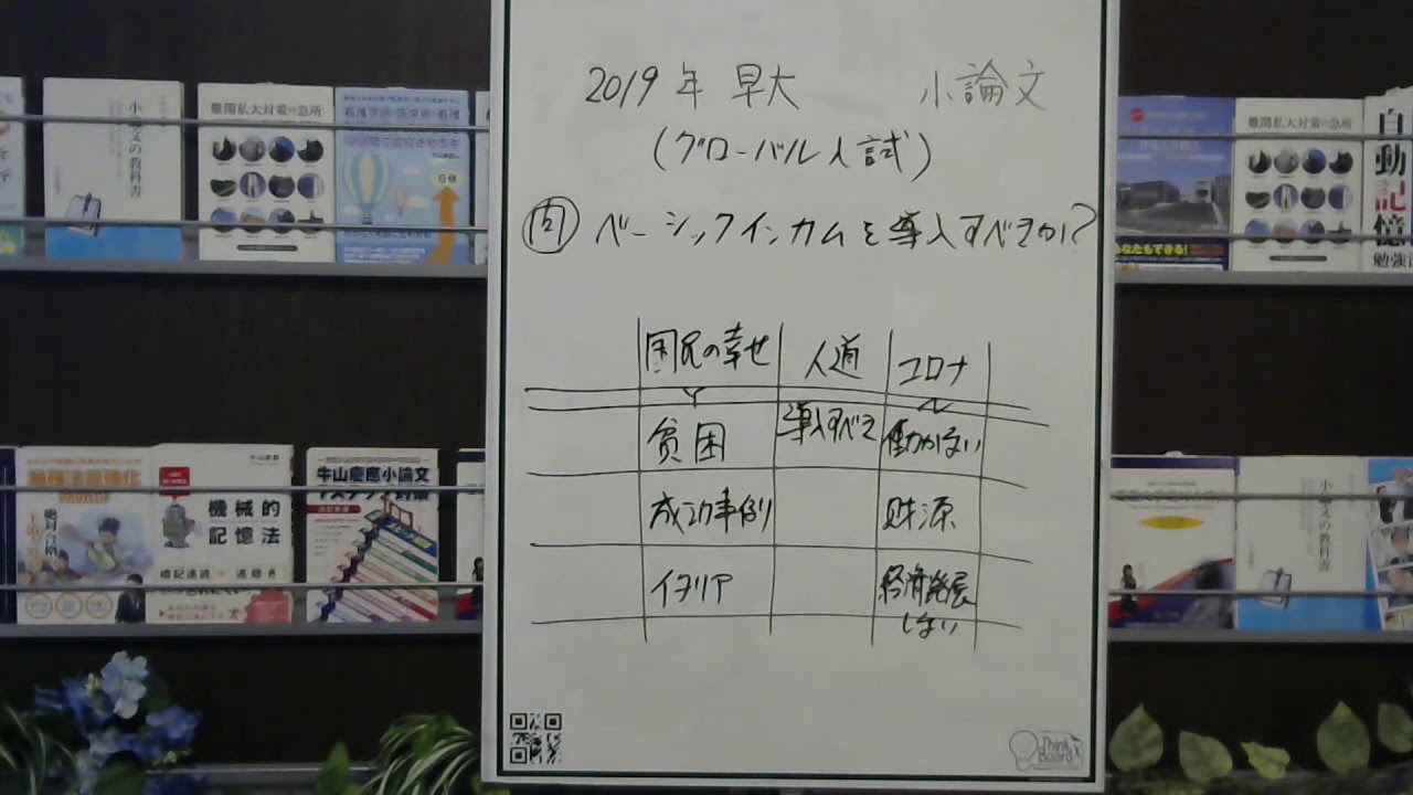 早稲田大学 グローバル入試 19年 小論文問題解説 Youtube
