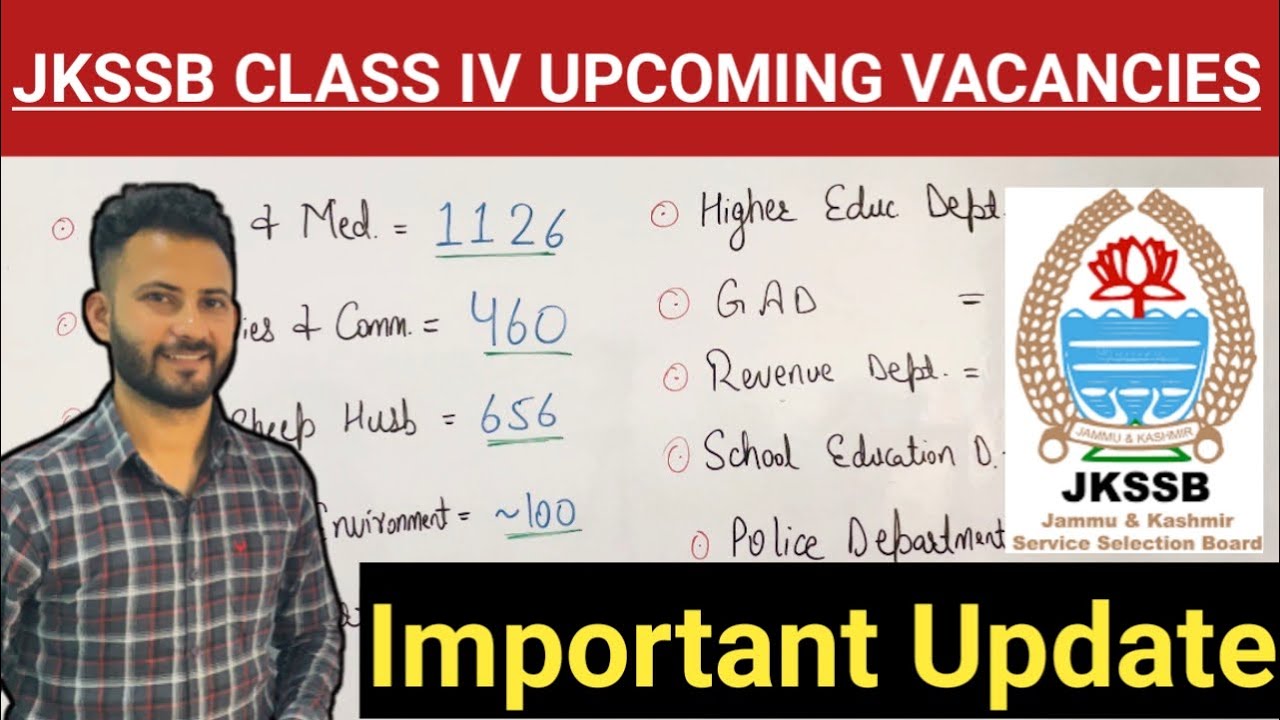 JKSSB CLASS IV UPCOMING VACANCIES ~ Department Wise List 🔥🔥