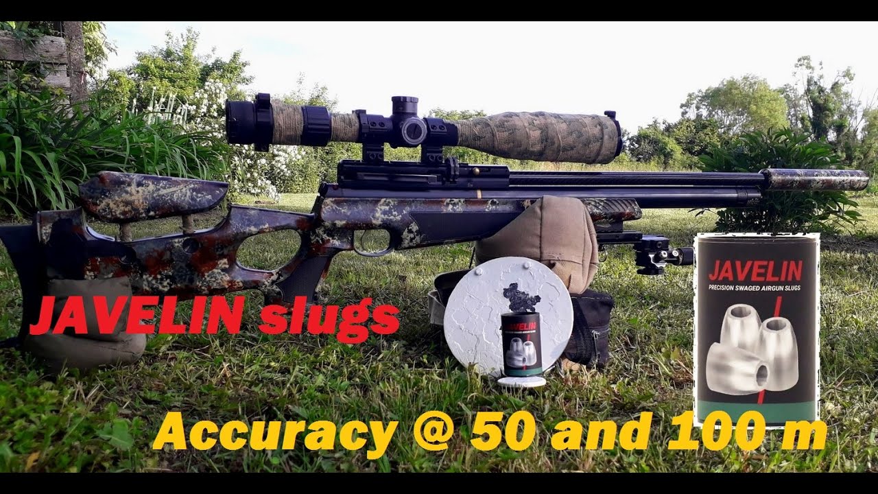 JAVELIN slugs 218 23 gr & Hatsan AT44 10 test at 50&100 m YouTube