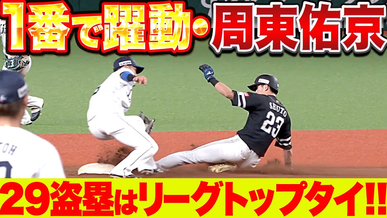 周東佑京　victoryver 大当たり 9月打率.389】周東佑京『1番で躍動 3安打＋2盗塁…29盗塁でリーグトップ