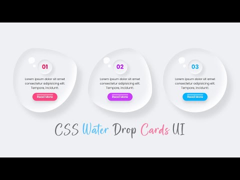 CSS Water Drop Cards UI With Hover Effects