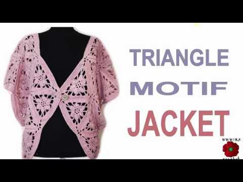 How to crochet JACKET Lace triangle motif Jacket Wika crochet 1\2