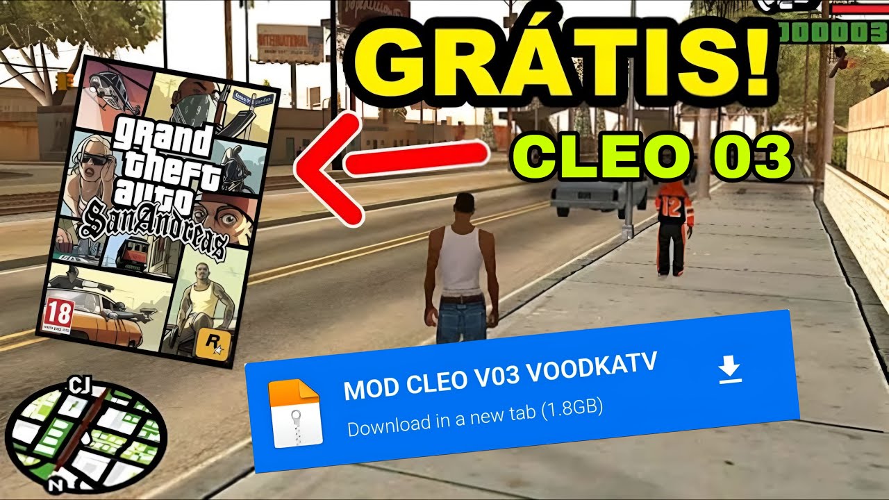🔥SAIU! GTA SAN ANDREAS COM MOD CLEO ATUALIZADO V03 ANDROID - YouTube