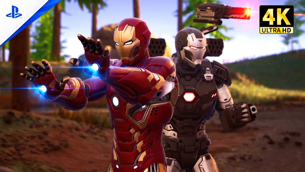 Fortnite Chapter 5 Season 4 - Iron Man MK 45 and War Machine Duos Match (4K 60FPS)