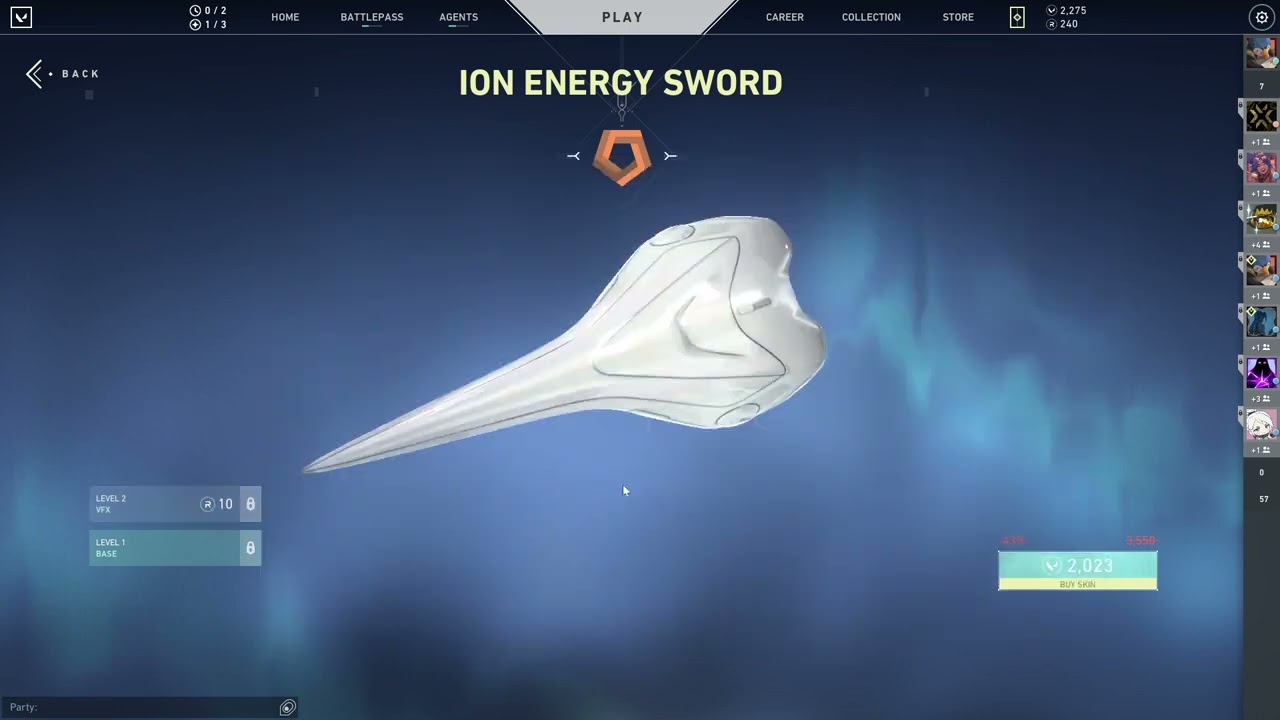 Buying Ion sword(my first valo skin)