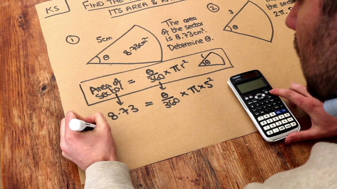 Key Skill - Find the angle of a sector given its area and radius. - YouTube