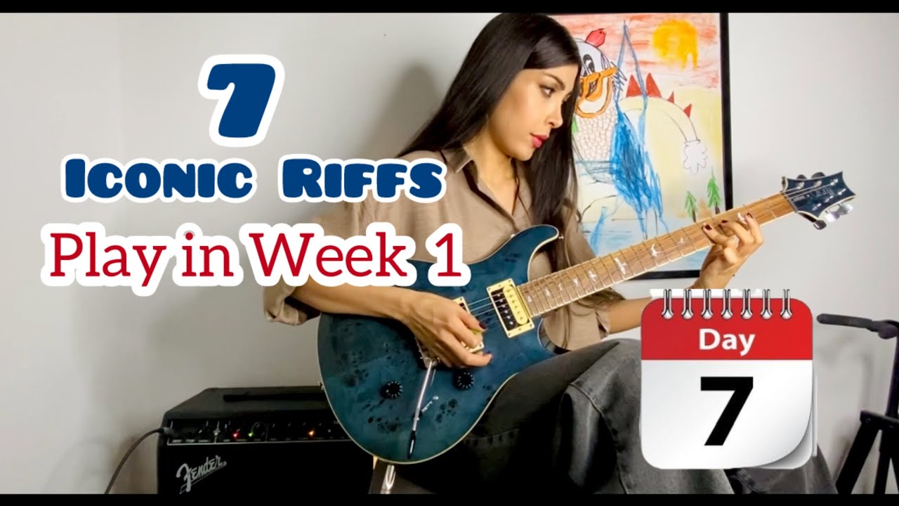 (super easy to play) 7 famous Riffs!🎸🔥