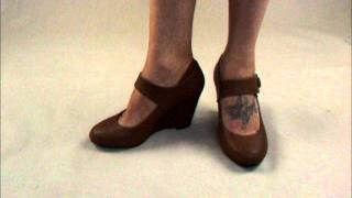 High Heel Wedge Shoes Tan