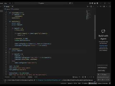 Color Sensy Game Using Python Tkinter | Project Demo